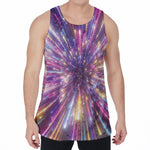 Colorful Hyperspace Print Men's Velvet Tank Top