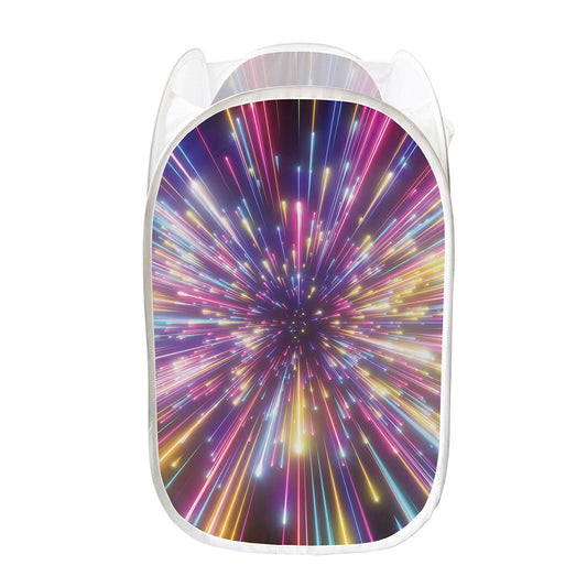 Colorful Hyperspace Print Mesh Laundry Hamper