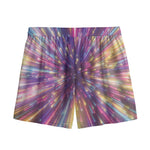 Colorful Hyperspace Print Mesh Shorts