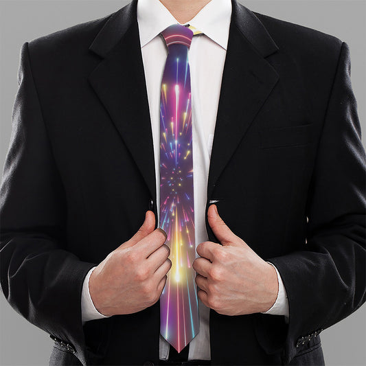 Colorful Hyperspace Print Necktie