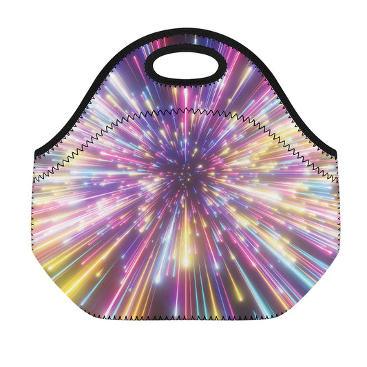 Colorful Hyperspace Print Neoprene Lunch Bag
