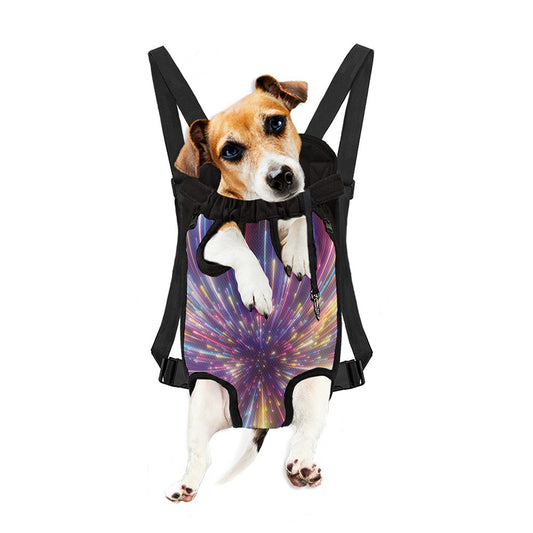 Colorful Hyperspace Print Pet Carrier Backpack
