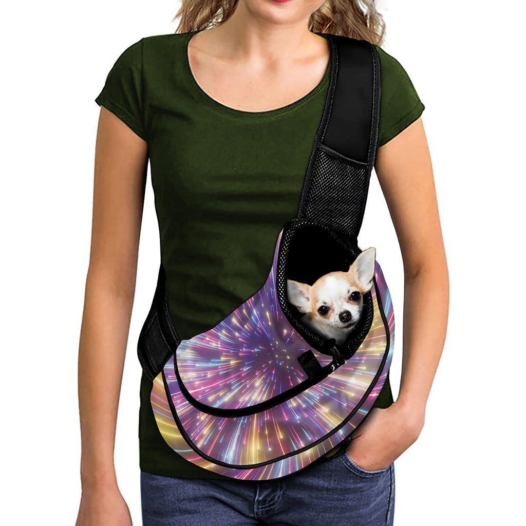 Colorful Hyperspace Print Pet Sling Carrier