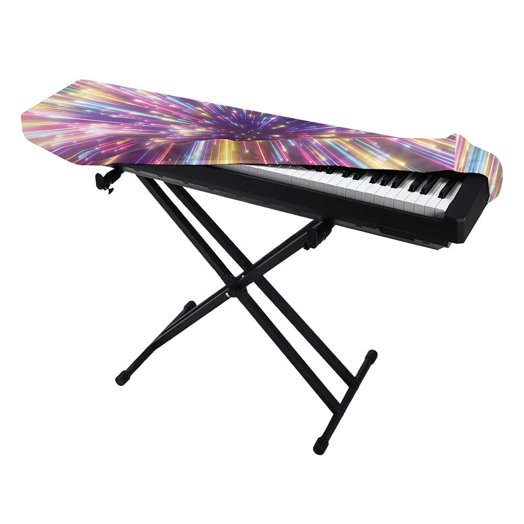 Colorful Hyperspace Print Piano Keyboard Cover