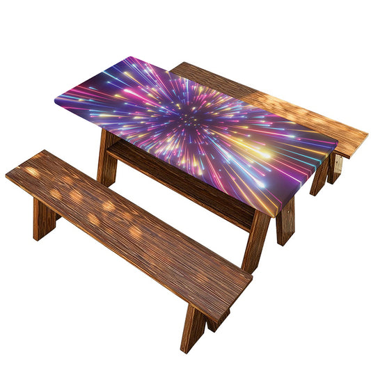 Colorful Hyperspace Print Picnic Table Cover