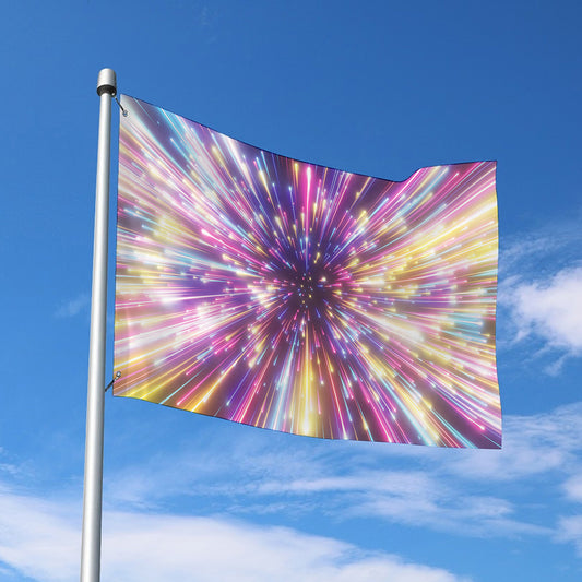Colorful Hyperspace Print Polyester Flag