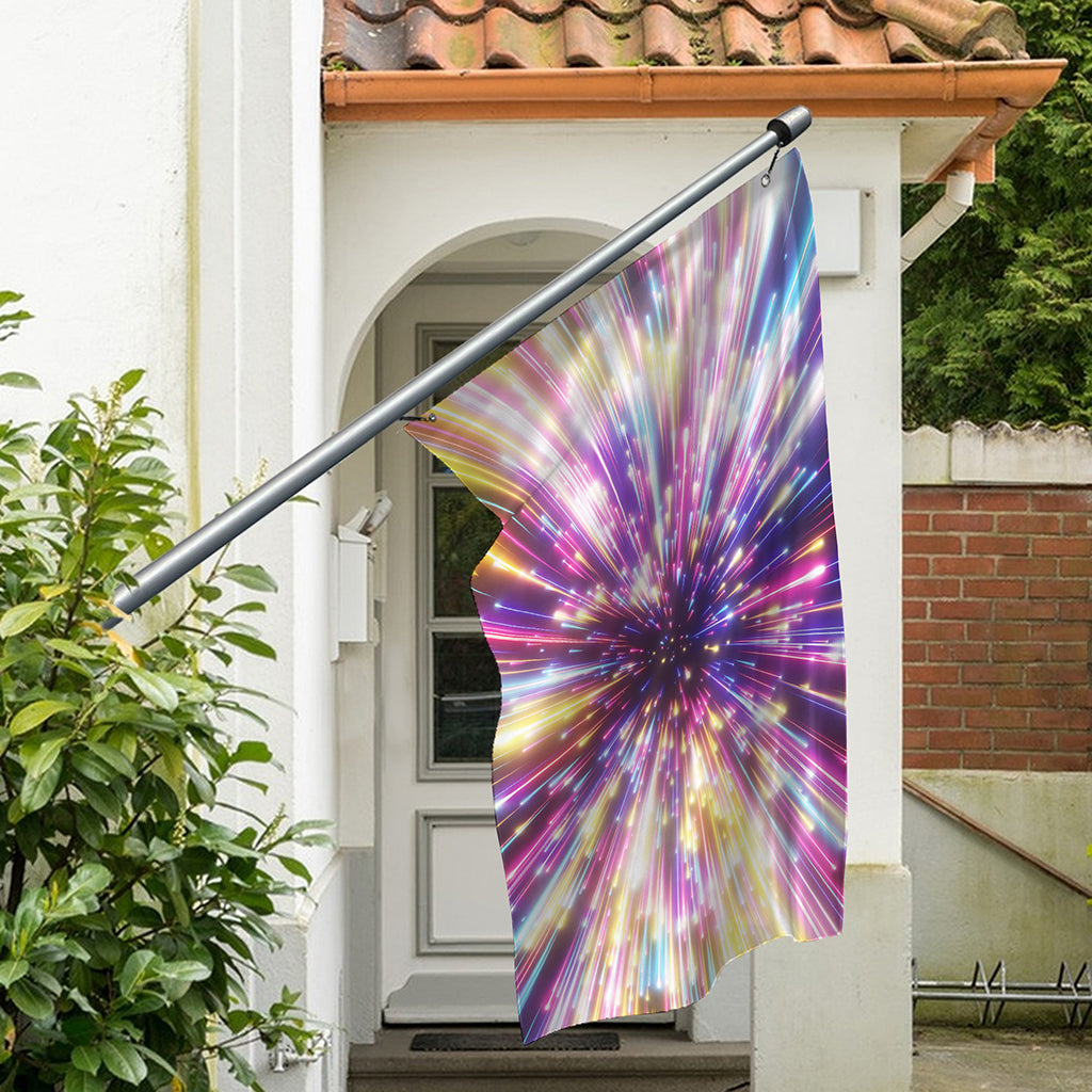 Colorful Hyperspace Print Polyester Flag