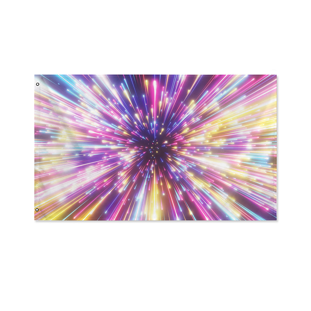 Colorful Hyperspace Print Polyester Flag