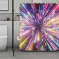 Colorful Hyperspace Print Polyester Shower Curtain