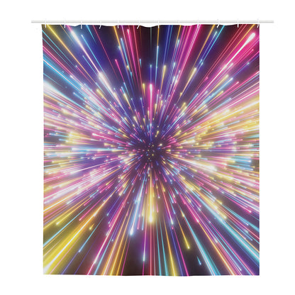 Colorful Hyperspace Print Polyester Shower Curtain