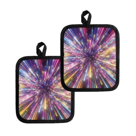 Colorful Hyperspace Print Pot Holders