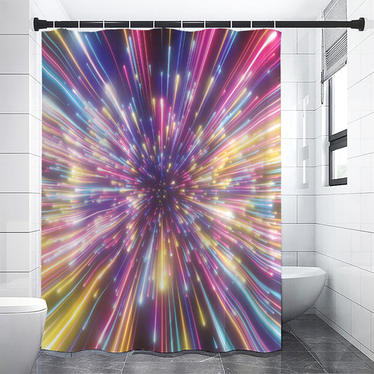 Colorful Hyperspace Print Premium Shower Curtain