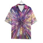 Colorful Hyperspace Print Rayon Hawaiian Shirt
