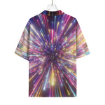 Colorful Hyperspace Print Rayon Hawaiian Shirt