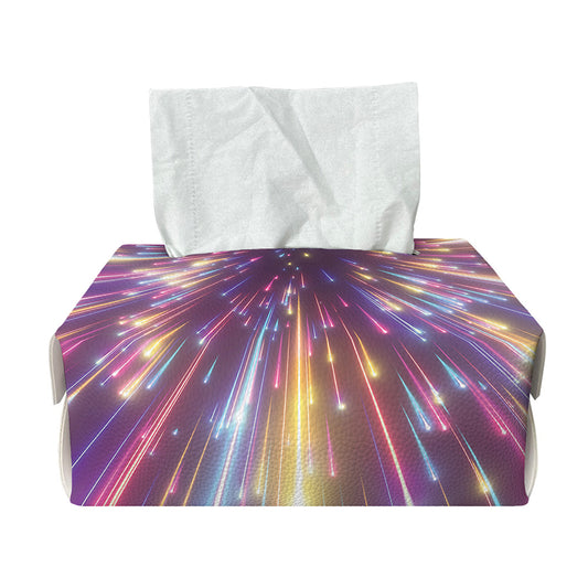 Colorful Hyperspace Print Rectangle Tissue Box Cover