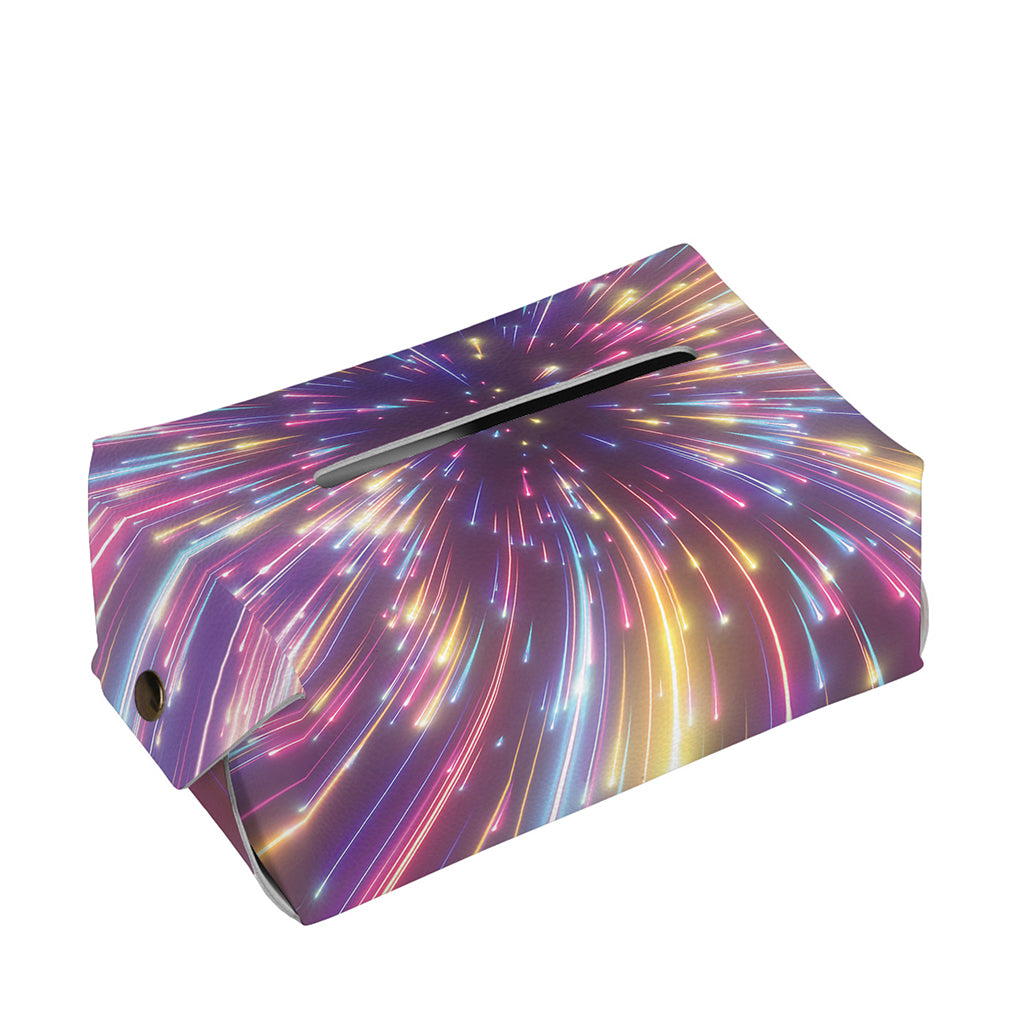 Colorful Hyperspace Print Rectangle Tissue Box Cover