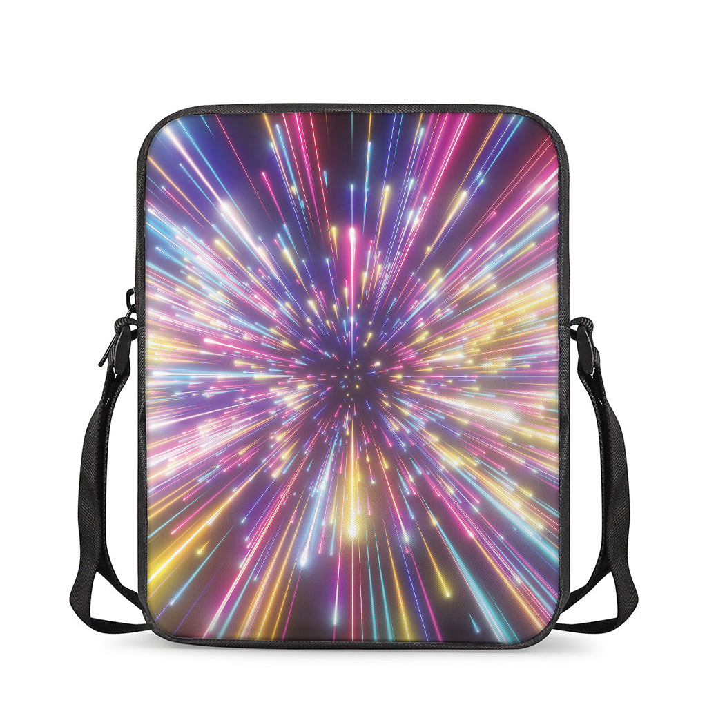 Colorful Hyperspace Print Rectangular Crossbody Bag