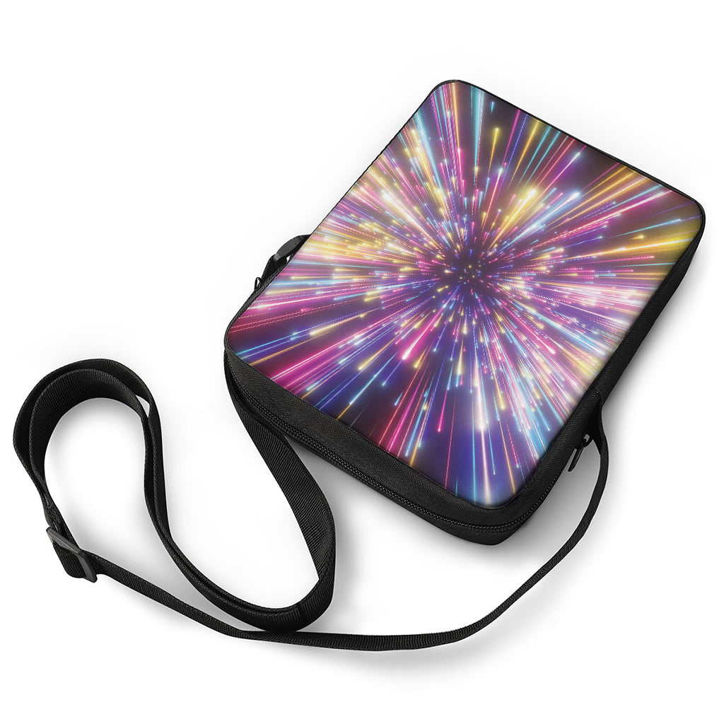Colorful Hyperspace Print Rectangular Crossbody Bag