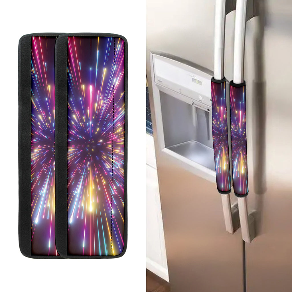 Colorful Hyperspace Print Refrigerator Handle Covers