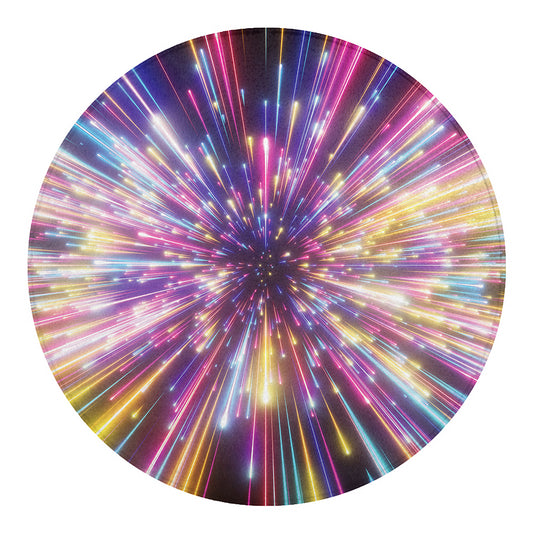 Colorful Hyperspace Print Round Blanket