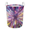 Colorful Hyperspace Print Round Laundry Basket
