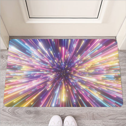 Colorful Hyperspace Print Rubber Doormat
