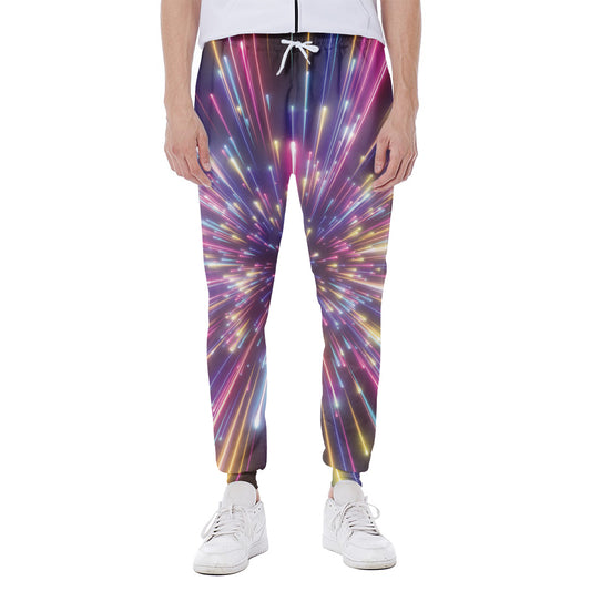 Colorful Hyperspace Print Scuba Joggers