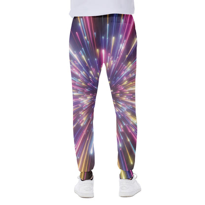 Colorful Hyperspace Print Scuba Joggers