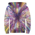 Colorful Hyperspace Print Sherpa Lined Zip Up Hoodie