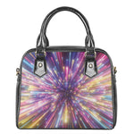Colorful Hyperspace Print Shoulder Handbag