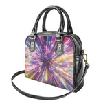 Colorful Hyperspace Print Shoulder Handbag