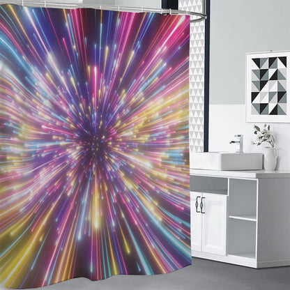 Colorful Hyperspace Print Shower Curtain
