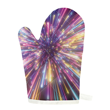 Colorful Hyperspace Print Single Oven Mitt