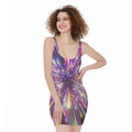 Colorful Hyperspace Print Sleeveless Bodycon Dress