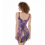 Colorful Hyperspace Print Sleeveless Bodycon Dress