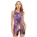 Colorful Hyperspace Print Sleeveless One Piece Swimsuit