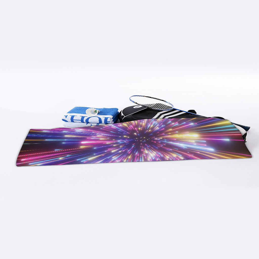 Colorful Hyperspace Print Sports Towel