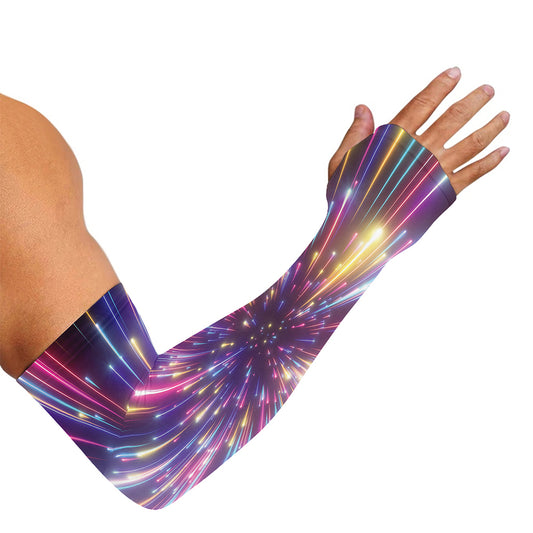 Colorful Hyperspace Print Sun Protection Arm Sleeves