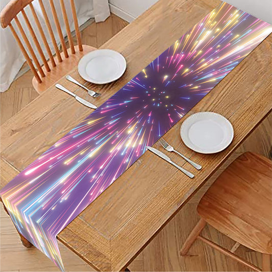 Colorful Hyperspace Print Table Runner