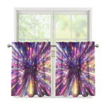 Colorful Hyperspace Print Tier Curtains