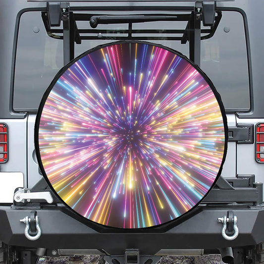Colorful Hyperspace Print Tire Cover