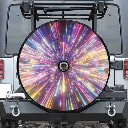Colorful Hyperspace Print Tire Cover With Camera Hole