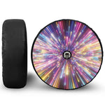 Colorful Hyperspace Print Tire Cover With Camera Hole