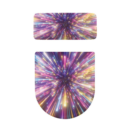 Colorful Hyperspace Print Toilet Lid And Tank Cover Set