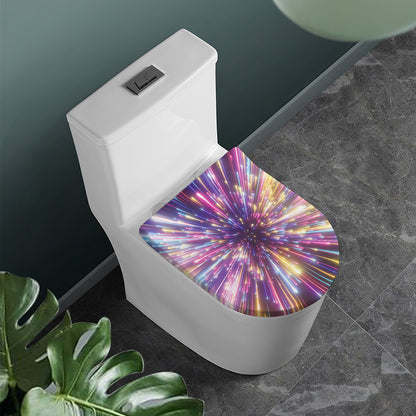 Colorful Hyperspace Print Toilet Lid Cover