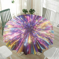 Colorful Hyperspace Print Waterproof Round Tablecloth