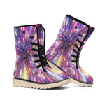 Colorful Hyperspace Print Winter Boots
