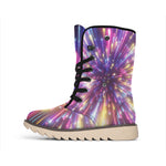 Colorful Hyperspace Print Winter Boots