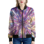 Colorful Hyperspace Print Women's Bomber Jacket