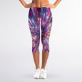 Colorful Hyperspace Print Women's Capri Leggings